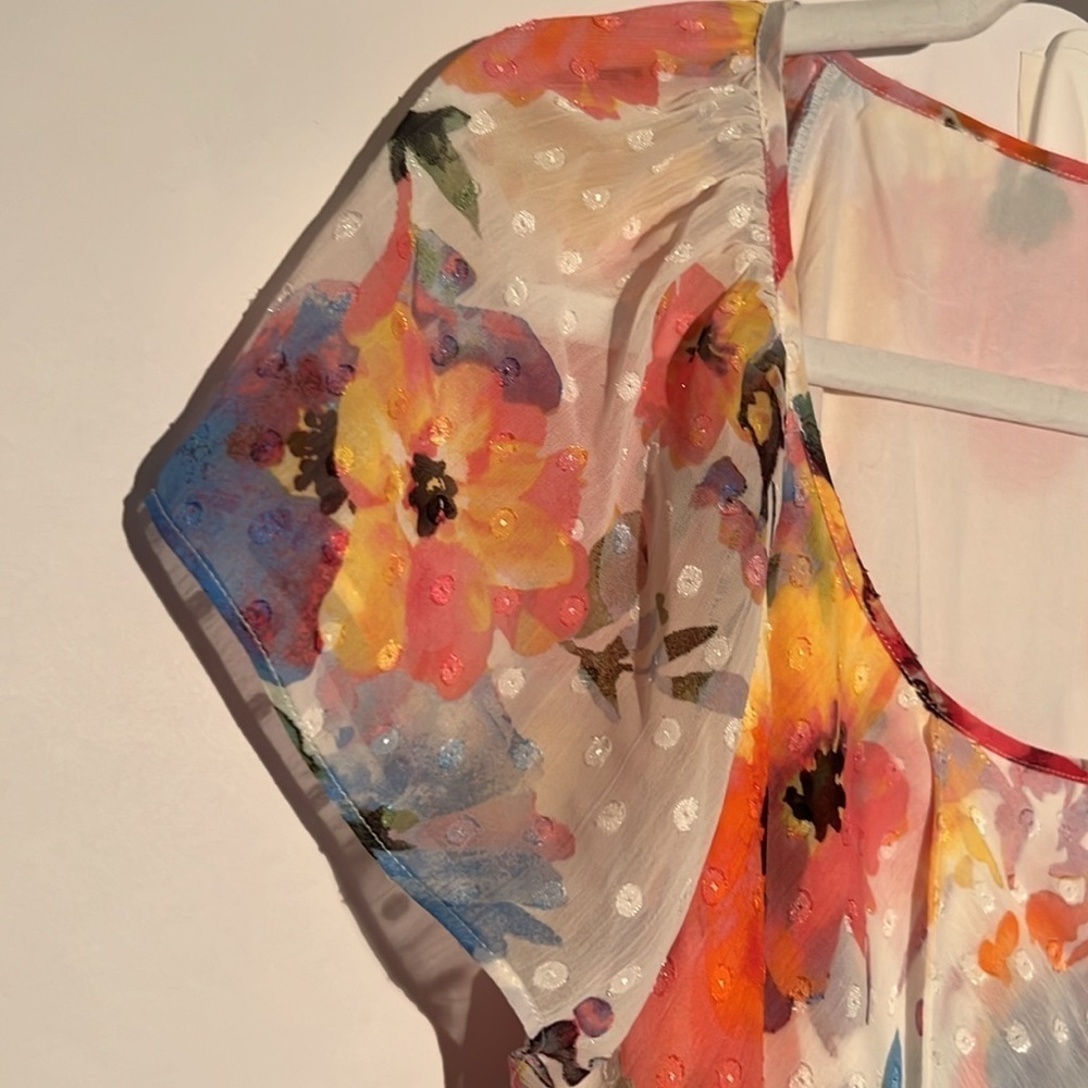 Watercolor appearance multicolor blouse by Tamara H size large - Picture 5 of 9